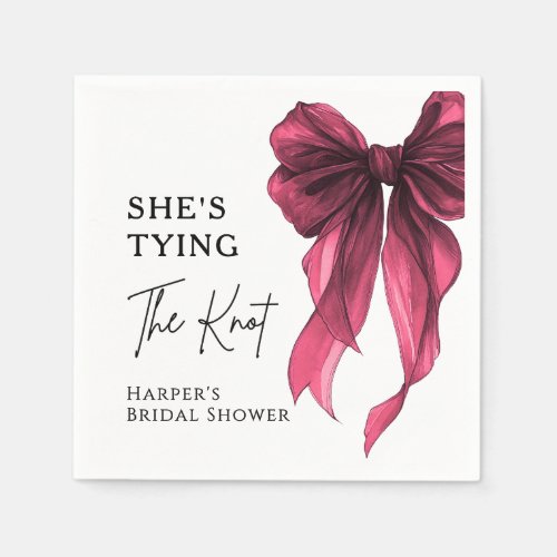 She's Tying The Knot Red Bow Bridal Shower