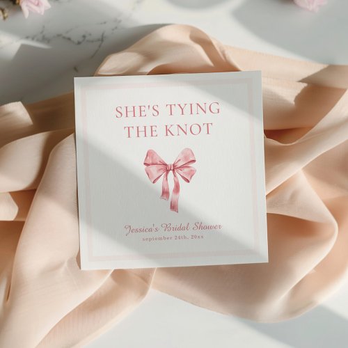 Shes Tying the Knot Soft Pink Coquette Shower Napkins