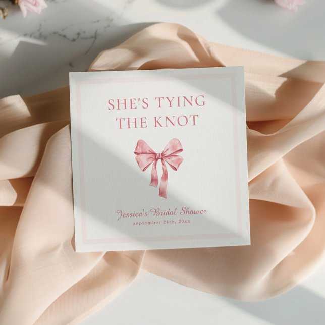 She's Tying the Knot Soft Pink Coquette Shower Napkins (Creator Uploaded)
