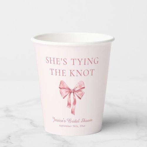 Shes Tying the Knot Soft Pink Coquette Shower Paper Cups