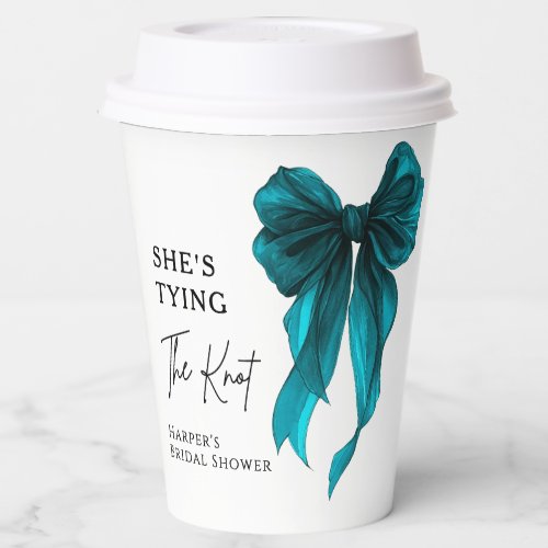 She's Tying The Knot Turquoise Bow Bridal Shower