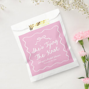 She's Tying The Knot Whimsical Bow Bridal Shower Favor Bag