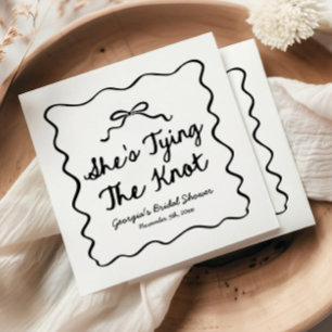 She's Tying The Knot Whimsical Bow Bridal Shower Napkins