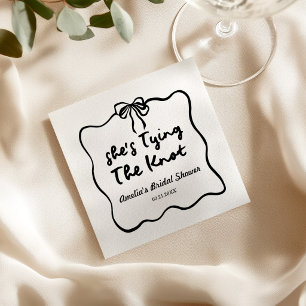 She's Tying The Knot Whimsical Bow Bridal Shower Napkins