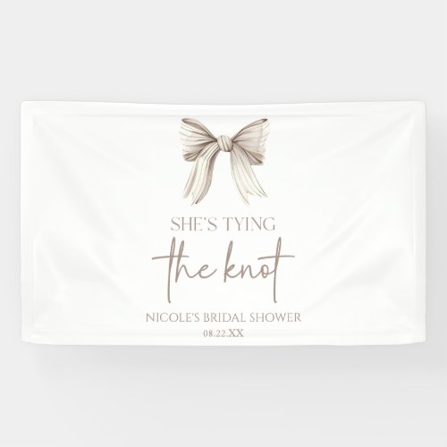 Shes Tying The Knot White Bow Bridal Shower Banner