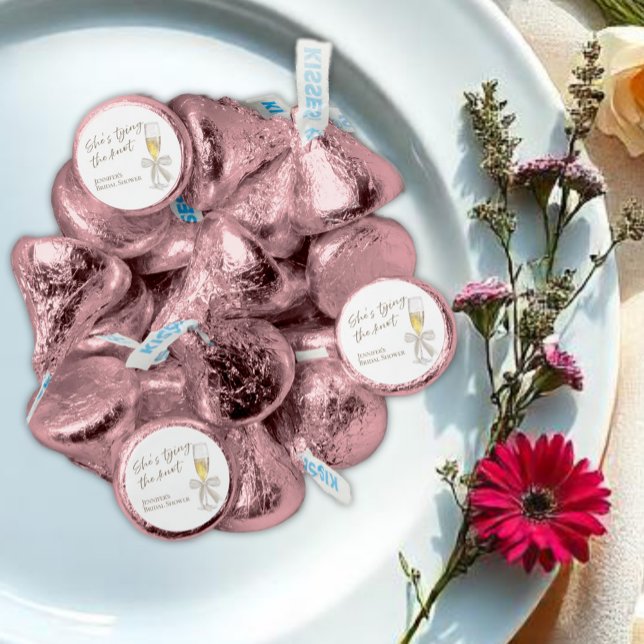 She's Tying the Knot | White Bow Bridal Shower Hershey®'s Kisses® (Creator Uploaded)