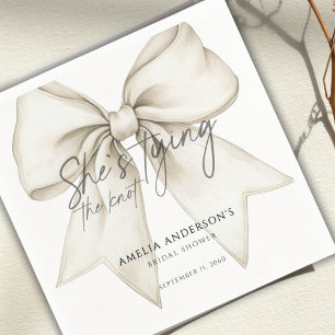 Shes Tying The Knot White Bow Bridal Shower Napkins