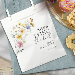 She's tying the knot Wildflower Bridal Shower Favor Bag