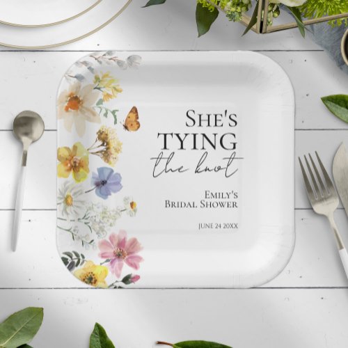 Shes tying the knot  Wildflower Bridal Shower Paper Plates