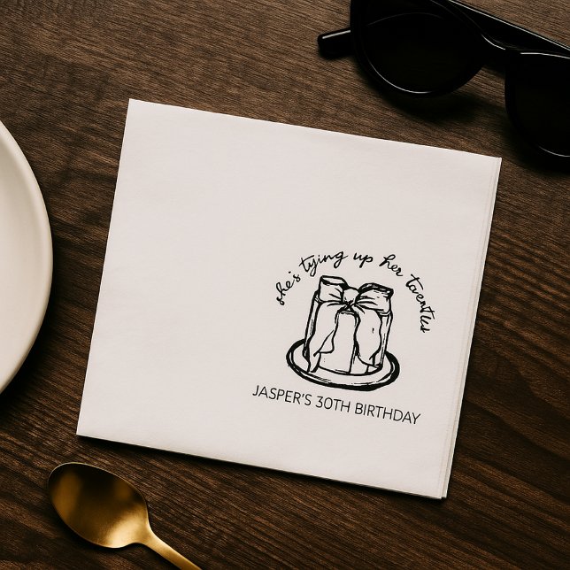 She's tying up her twenties Bow Themed Birthday   Napkins (Creator Uploaded)