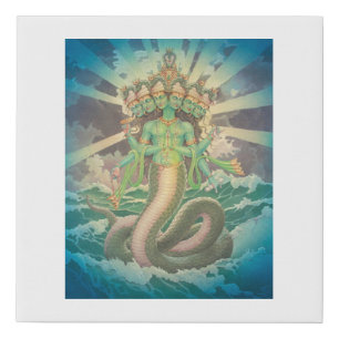 Sheshanag - the primordial divine snake faux canvas print