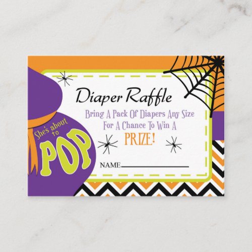 Shess About to POP Diaper Raffle Ticket Enclosure Card