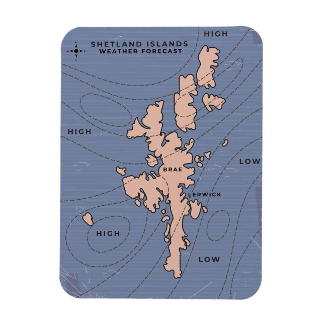 Shetland Islands Weather forecast map Magnet (Vertical)