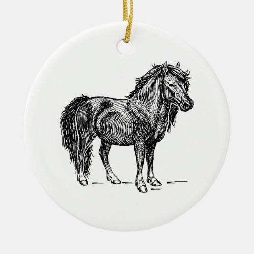 Shetland Pony Ceramic Ornament