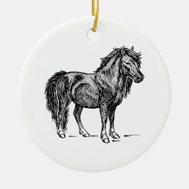 Shetland Pony Ceramic Ornament (Front)