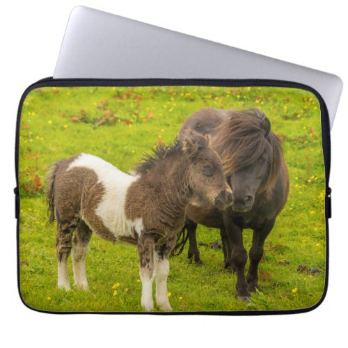 Shetland Pony Mother and Offspring Laptop Sleeve