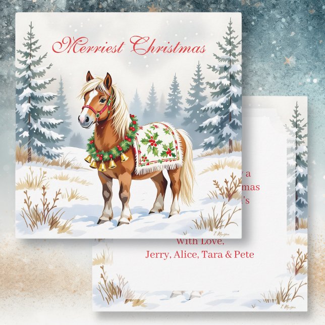 Shetland Pony Personalized Christmas Card (Creator Uploaded)