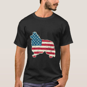 Shetland Sheepdog 4Th Of July Men Usa American Fla T-Shirt