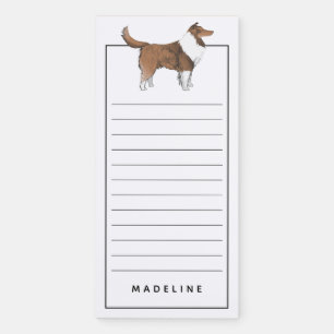 Shetland Sheepdog Add Your Name Magnetic Notepad