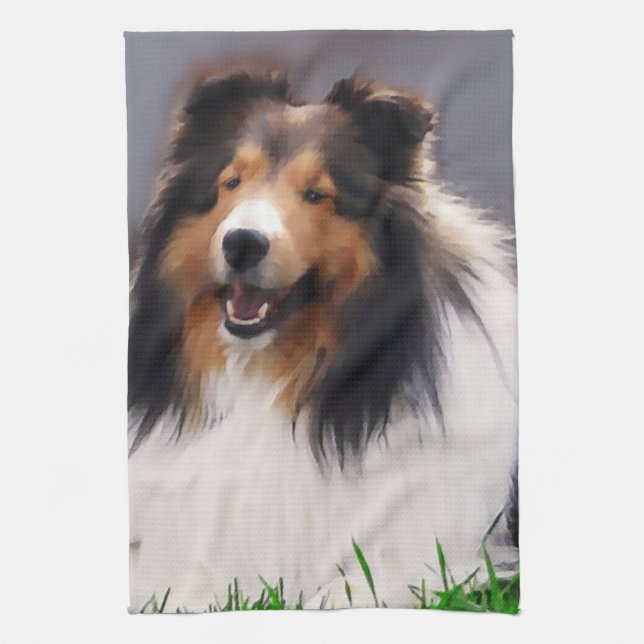 Shetland Sheepdog Art Towel (Vertical)