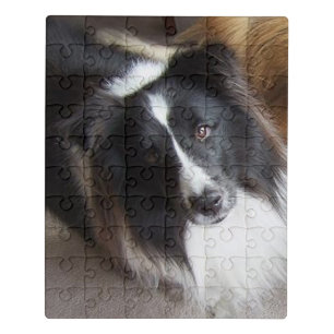 Shetland Sheepdog Black and White Jigsaw Puzzle