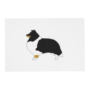shetland sheepdog black white and tan silo placemat