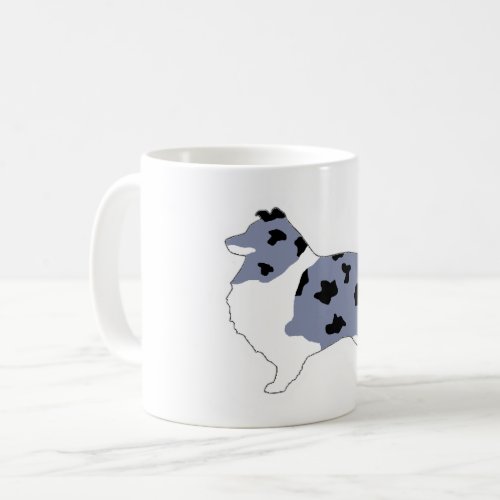 shetland sheepdog blue merle and white silo coffee mug