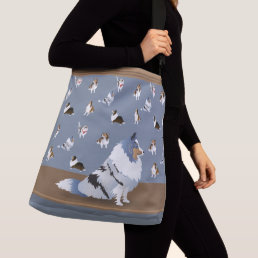 Shetland Sheepdog: Blue Merle Sheltie on Grey Crossbody Bag