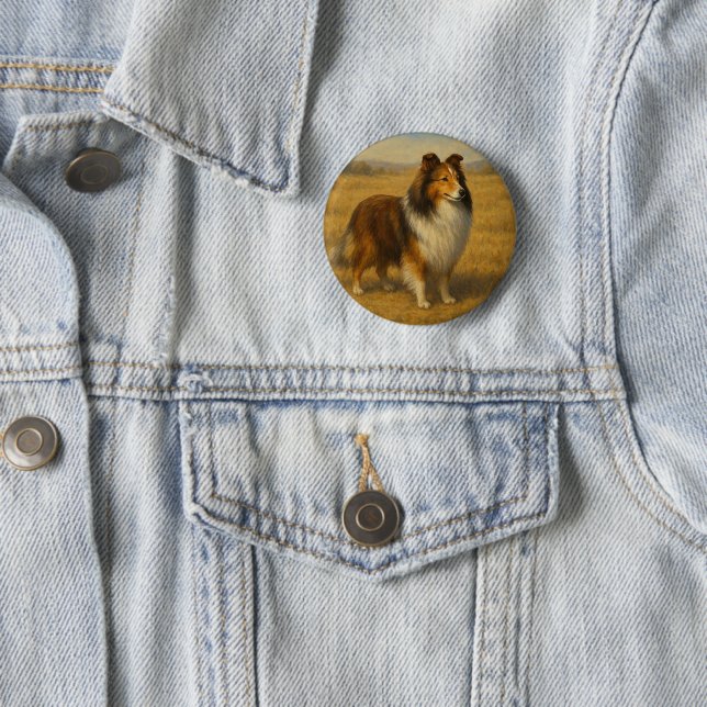 Shetland Sheepdog Button (In Situ)