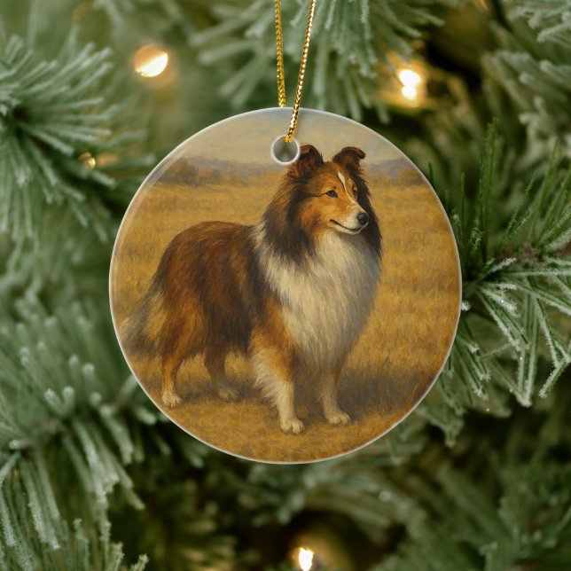 Shetland Sheepdog Ceramic Ornament (Tree)