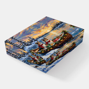 Shetland Sheepdog Christmas Boat Holiday Paperweight
