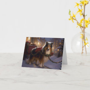 Shetland Sheepdog Christmas Festive Season Card
