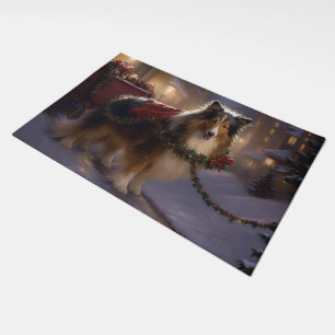 Shetland Sheepdog Christmas Festive Season  Doormat