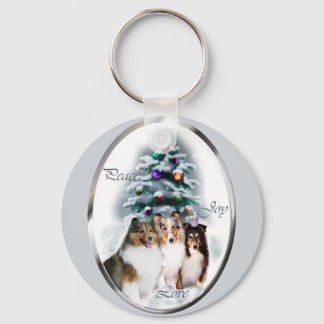 Shetland Sheepdog Christmas Gifts Keychain