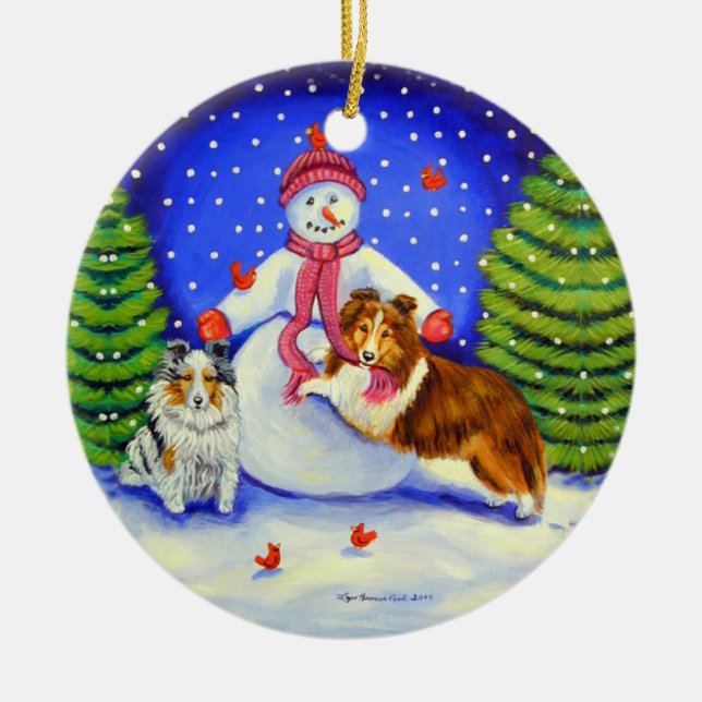 Shetland Sheepdog Circle Ornament (Front)