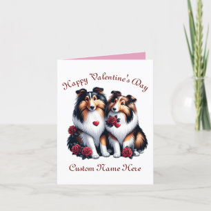 Shetland Sheepdog couple Valentine's Day Gift Dog Holiday Card