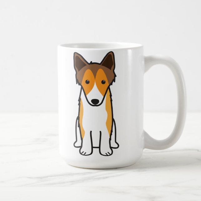 Shetland Sheepdog Dog Cartoon Coffee Mug (Right)