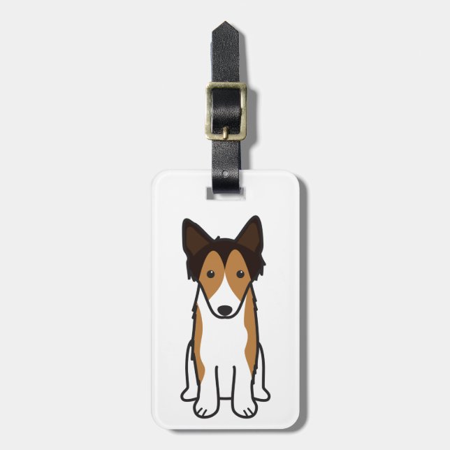 Shetland Sheepdog Dog Cartoon Luggage Tag (Front Vertical)