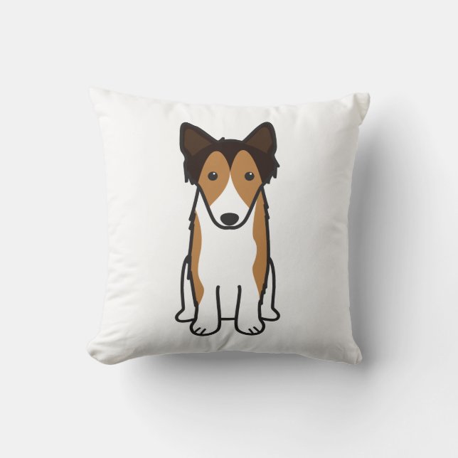 Shetland Sheepdog Dog Cartoon Throw Pillow (Front)