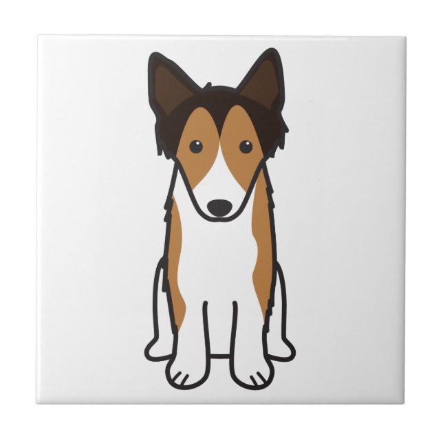 Shetland Sheepdog Dog Cartoon Tile (Front)