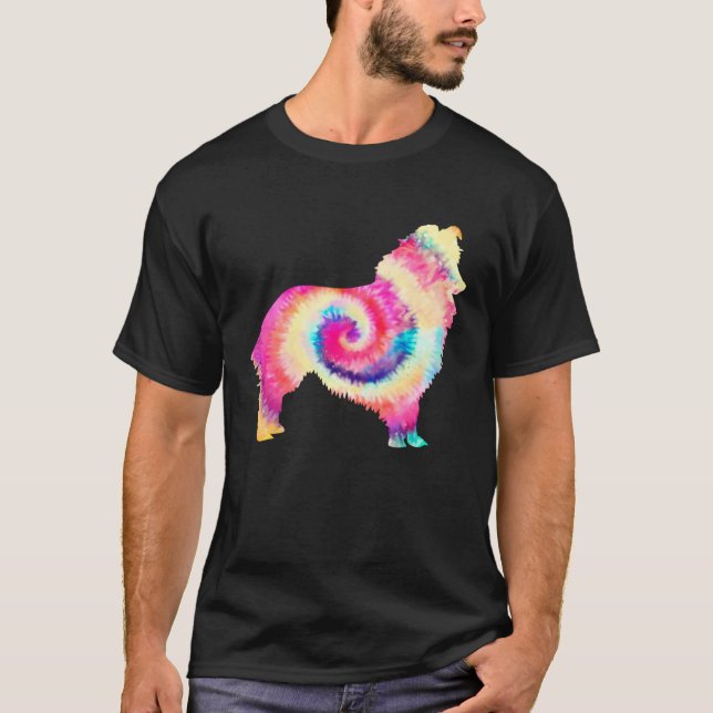 Shetland Sheepdog Dog  Dog Mom Dad Cute Tie Dye T-Shirt (Front)