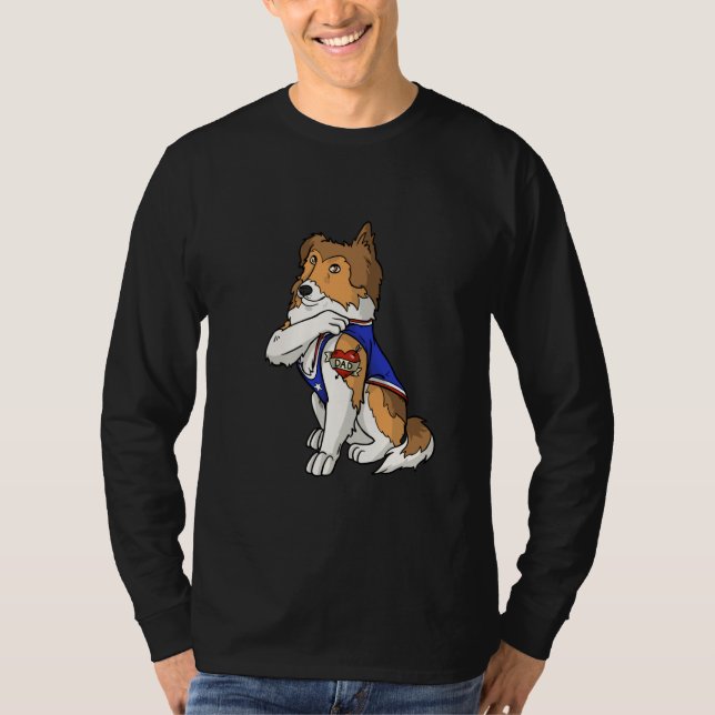 Shetland Sheepdog Dog Love Dad Puppy Owner T-Shirt (Front)