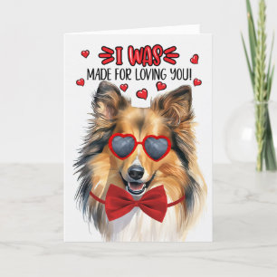 Shetland Sheepdog Dog Loving You Valentine Holiday Card