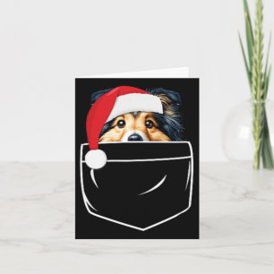 Shetland Sheepdog Dog Santa Hat Christmas Pocket F Card