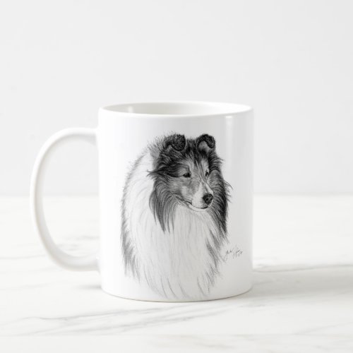 Shetland Sheepdog Drawing Coffee Mug
