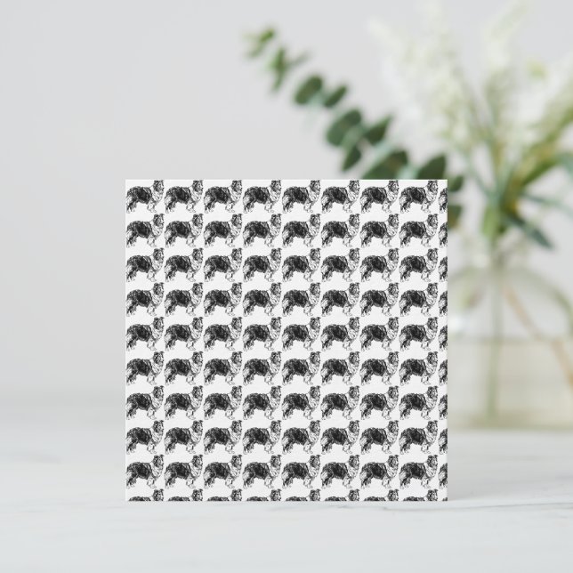 Shetland Sheepdog Drawing Invitation (Standing Front)