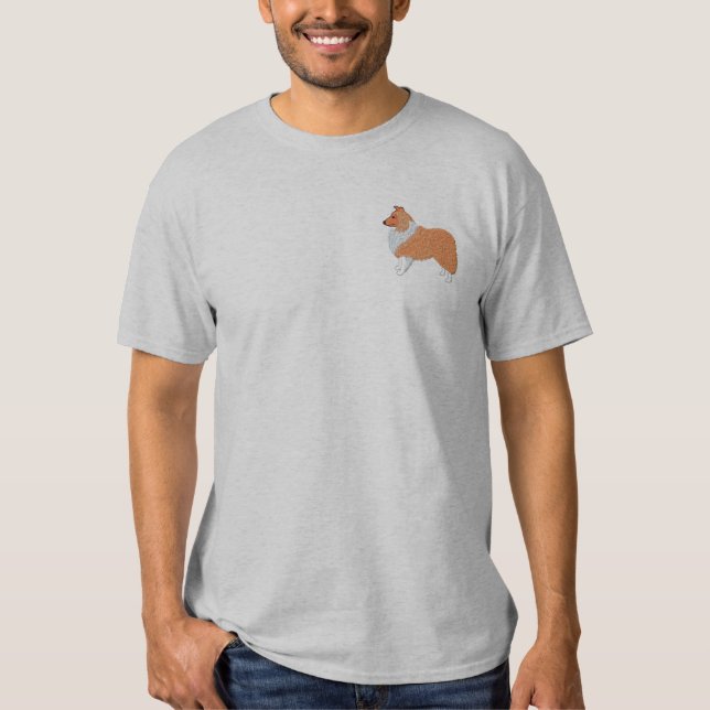 Shetland Sheepdog Embroidered T-Shirt (Front)