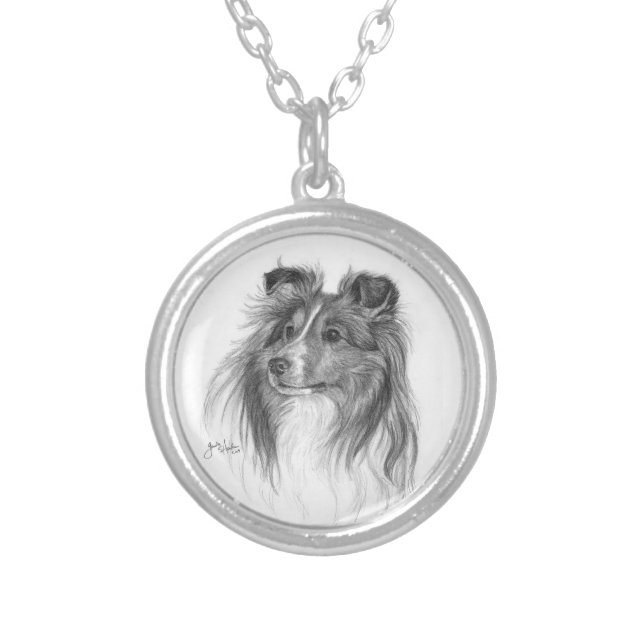 Shetland Sheepdog Fine Art Pendant (Front)