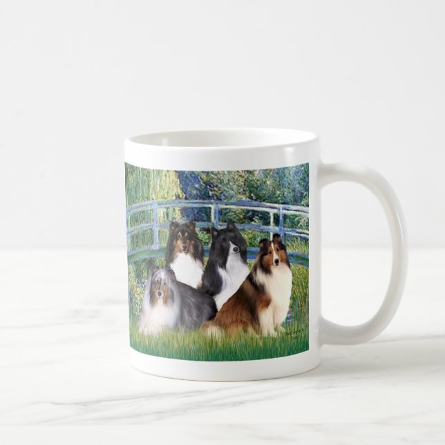 Shetland Sheepdog (four) - Bridge Coffee Mug (Right)