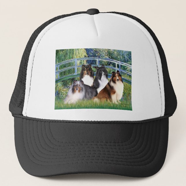 Shetland Sheepdog (four) - Bridge Trucker Hat (Front)